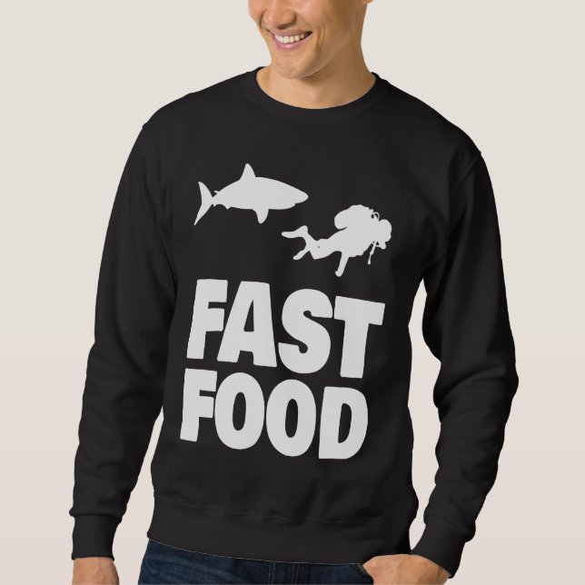 Fast Food Diver Shark Scuba Diving Diver Cute Sweatshirt (Front)