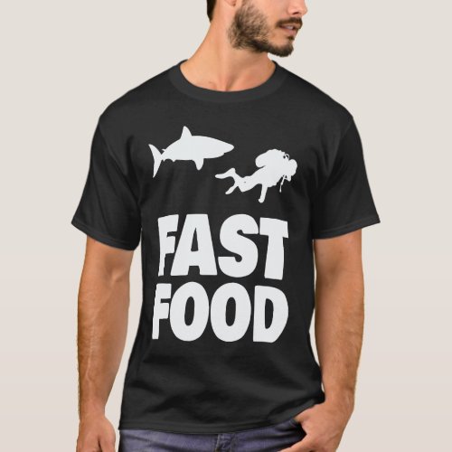 Fast Food Diver Shark Scuba Diving Diver Cute T-Shirt