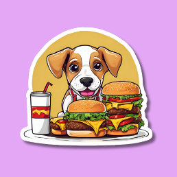 Fast Food Dog Waterproof  Sticker