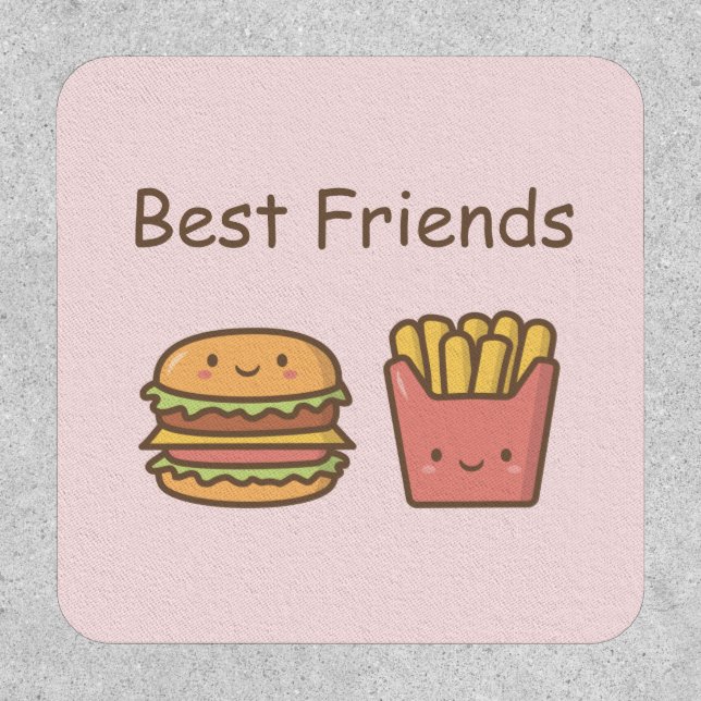 Fast Food Doodle Burger and Fries Best Friends Patch (Front)