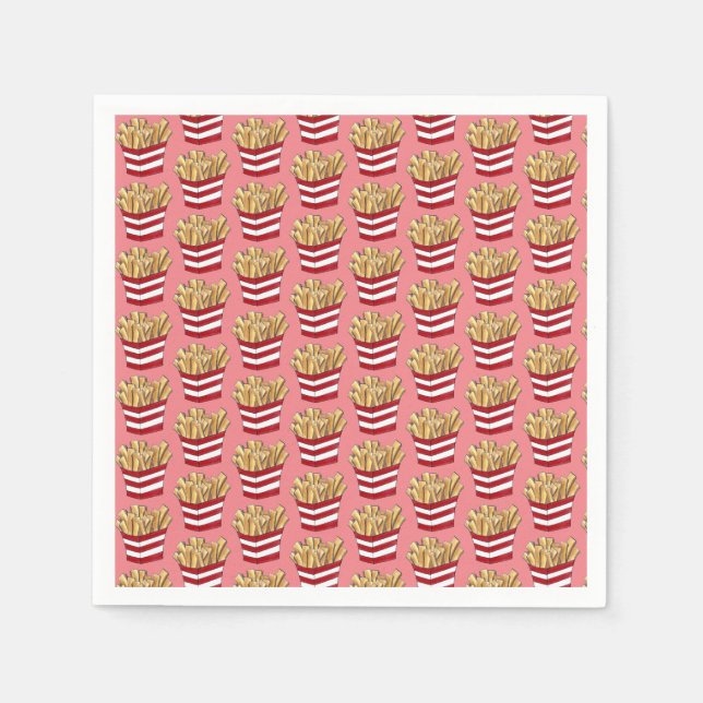 Fast Food French Fries Fried Potatoes Chips Fry Napkins (Front)