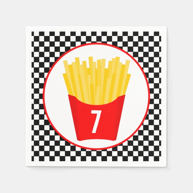 Fast Food French Fry Birthday Napkins (Front)