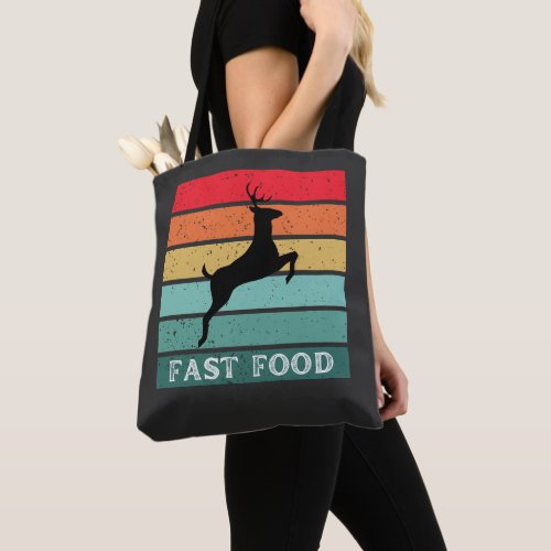 Fast Food  Funny retro design of a deer Tote Bag