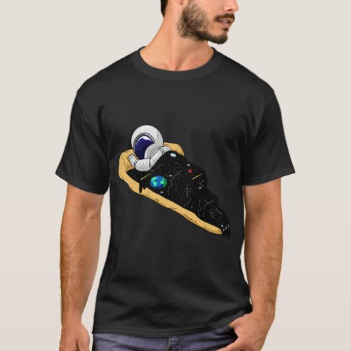 Fast Food Galaxy Space Pizza Astronaut Boy T_Shirt