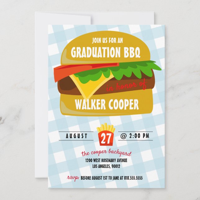 Fast food Graduation invitation (Front)