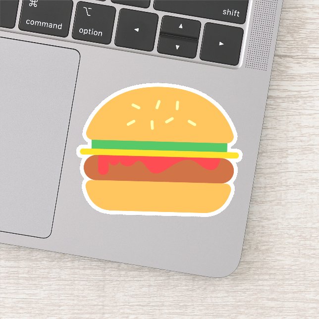 Fast Food Hamburger Die Cut Sticker Decal (Detail)