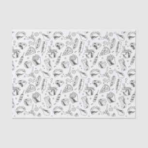 Fast Food Hamburger Fries Hot Dog Chicken Pattern Tissue Paper