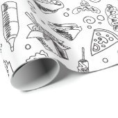 Fast Food Hamburger Fries Hot Dog Chicken Pattern Wrapping Paper (Roll Corner)