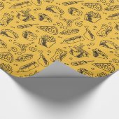 Fast Food Hamburger Fries Hot Dog Chicken Pattern Wrapping Paper (Corner)