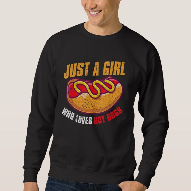 Fast Food Hot Dog  Girls Women Franks Sausage Hotd Sweatshirt (Front)