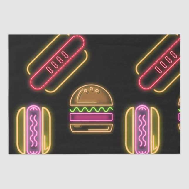 Fast Food Hot Dogs and Hamburger Tissue Paper (Front)