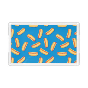 Fast Food Hotdogs Pattern Acrylic Tray