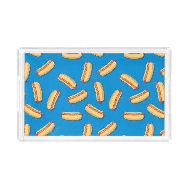 Fast Food Hotdogs Pattern Acrylic Tray (Front)