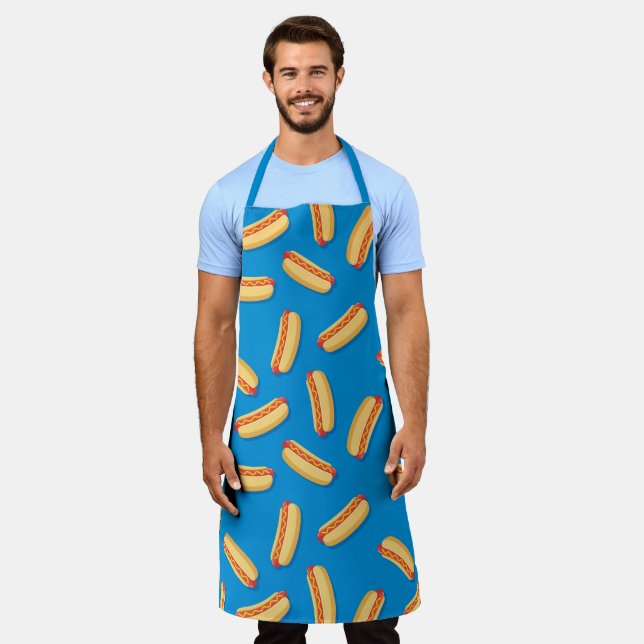 Fast Food Hotdogs Pattern Apron (Worn)
