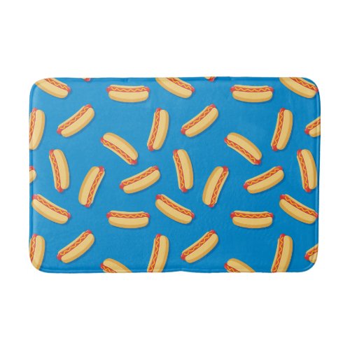 Fast Food Hotdogs Pattern Bath Mat