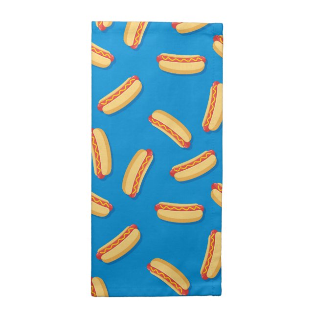 Fast Food Hotdogs Pattern Cloth Napkin (Half Fold)