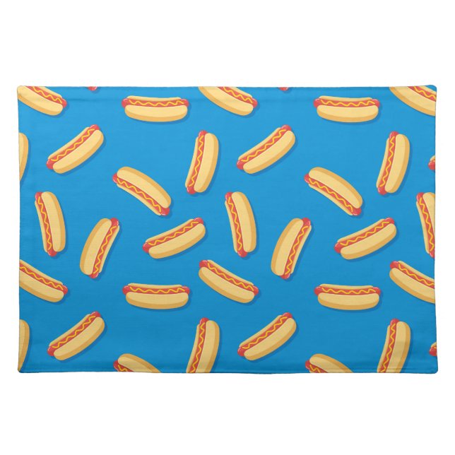 Fast Food Hotdogs Pattern Cloth Placemat (Front)