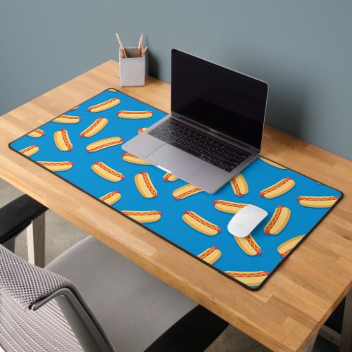 Fast Food Hotdogs Pattern Desk Mat