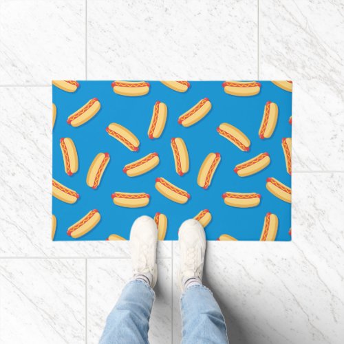 Fast Food Hotdogs Pattern Doormat
