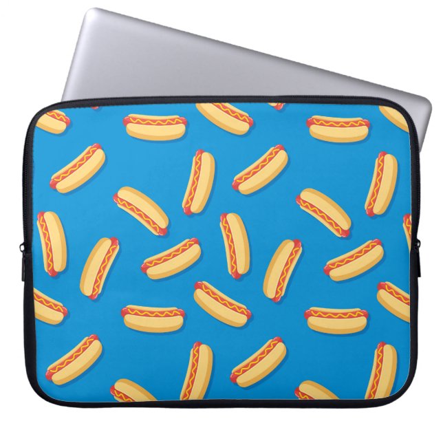 Fast Food Hotdogs Pattern Laptop Sleeve (Front)