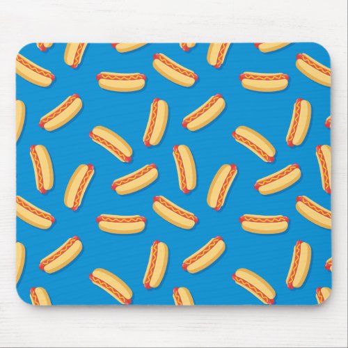 Fast Food Hotdogs Pattern Mouse Pad