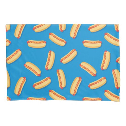 Fast Food Hotdogs Pattern Pillow Case