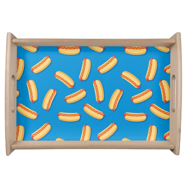 Fast Food Hotdogs Pattern Serving Tray (Front)