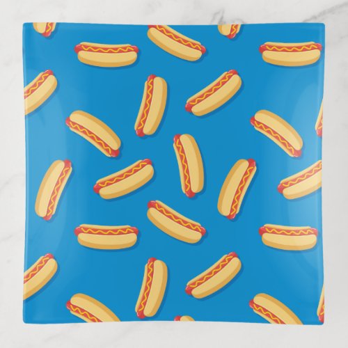 Fast Food Hotdogs Pattern Trinket Tray