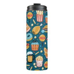 Fast Food Icons: Vintage Doodles Thermal Tumbler