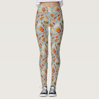 Fast Food Junk Food Pizza Burgers Hot Dogs Leggings