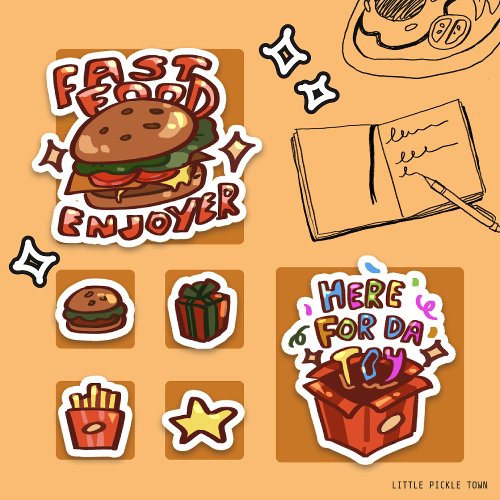 Fast Food Lover ID Stamp Stickers