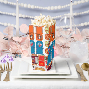 Fast Food Lover's Collage Pattern Popcorn Box