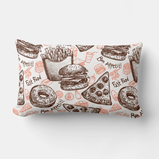 Fast Food Lumbar Pillow (Front)