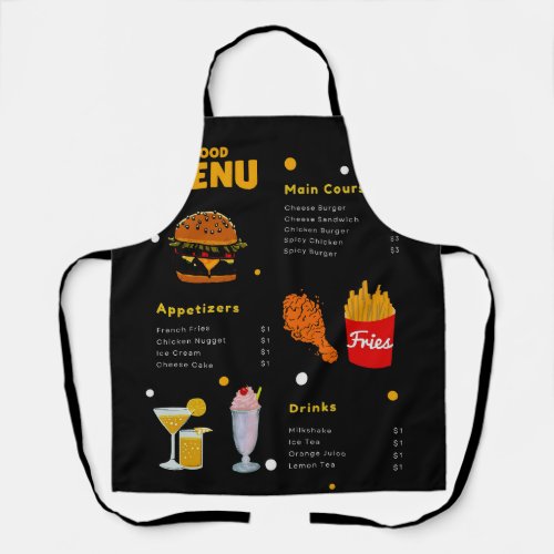 Fast Food Menu Apron