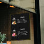 Fast Food Menu Drinks | Sweet Desserts Cute Black Poster
