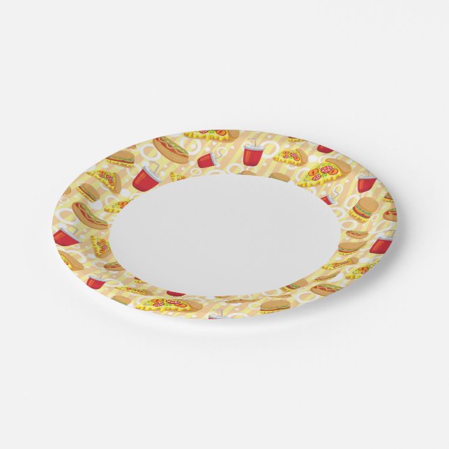 Fast Food Paper Plates (Angled)