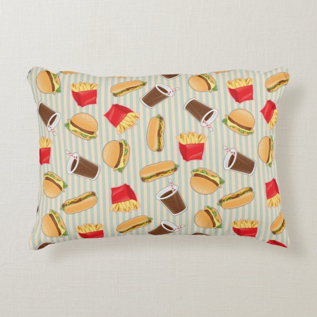 Fast Food Pattern 2 Accent Pillow (Front)