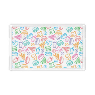 Fast food pattern 2 acrylic tray