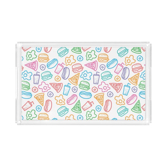 Fast food pattern 2 acrylic tray (Front)