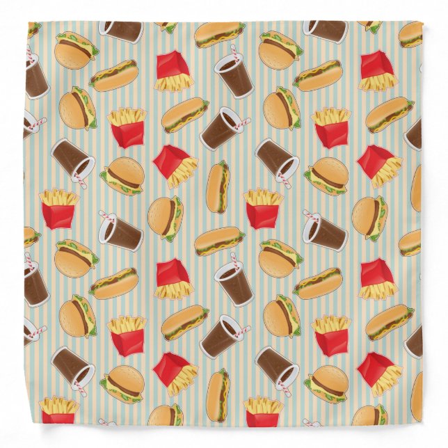 Fast Food Pattern 2 Bandana (Front)