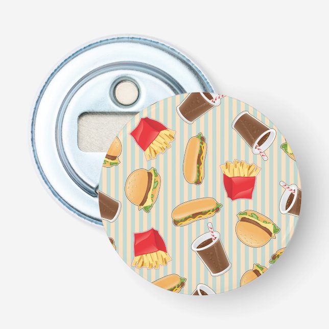 Fast Food Pattern 2 Bottle Opener (Front)