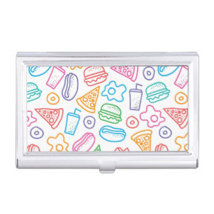 Fast food pattern 2 business card case