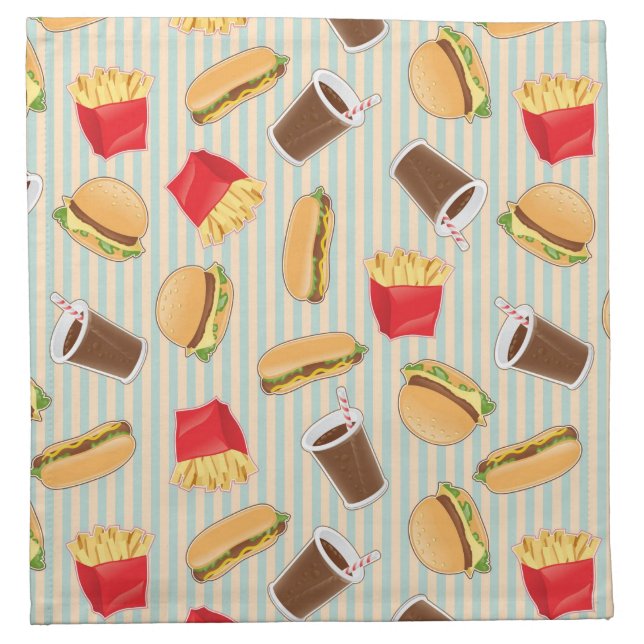 Fast Food Pattern 2 Cloth Napkin (Front)