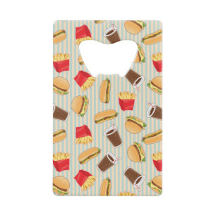 Fast Food Pattern 2 Credit Card Bottle Opener