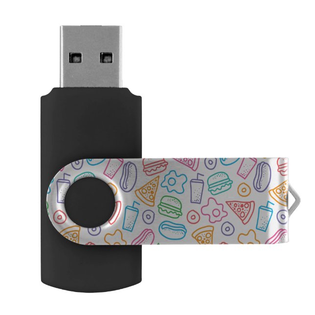 Fast food pattern 2 flash drive (Opened)