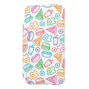Fast food pattern 2 wallet case for iPhone SE/5/5s