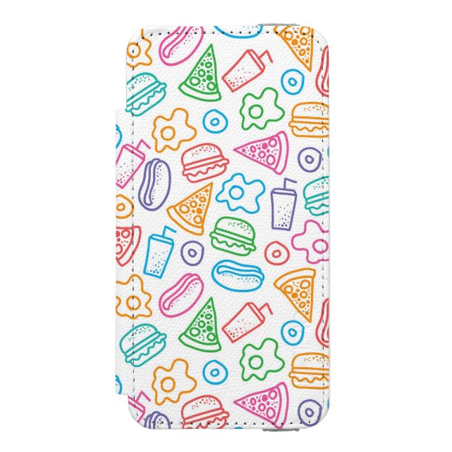 Fast food pattern 2 incipio iPhone wallet case (Folio Front)