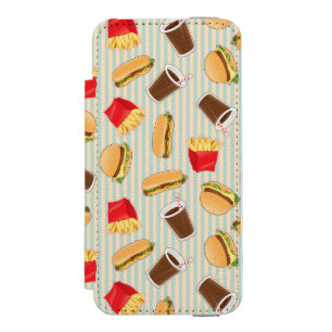 Fast Food Pattern 2 Wallet Case For iPhone SE/5/5s