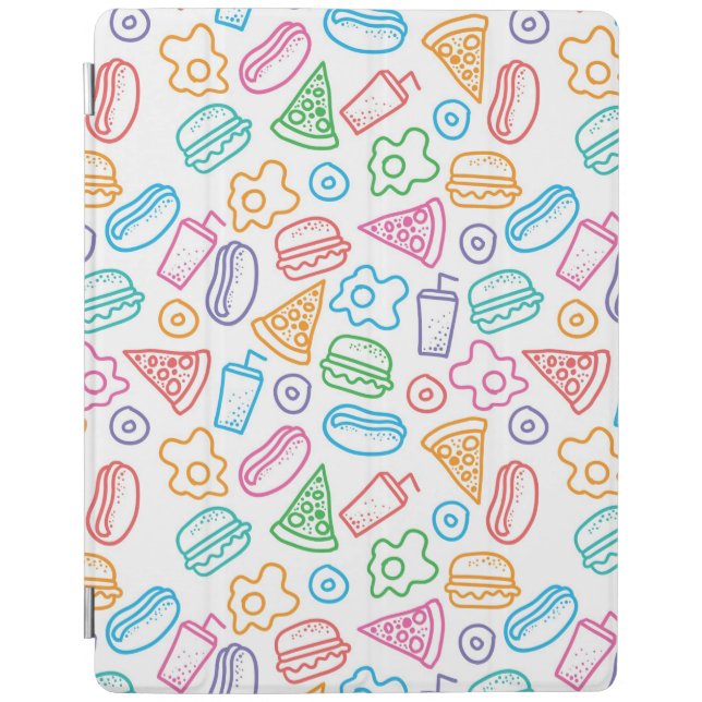 Fast food pattern 2 iPad smart cover (Front)
