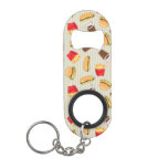 Fast Food Pattern 2 Keychain Bottle Opener